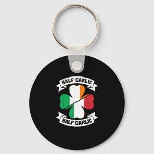 Irish Italian Half Gaelic Half Garlic Saint Patric Keychain
