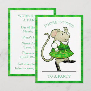 IRISH JIG MOUSE 3.5x5 Party Invitation