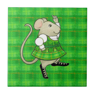 IRISH JIG MOUSE 4.25x4.25 Ceramic Tile
