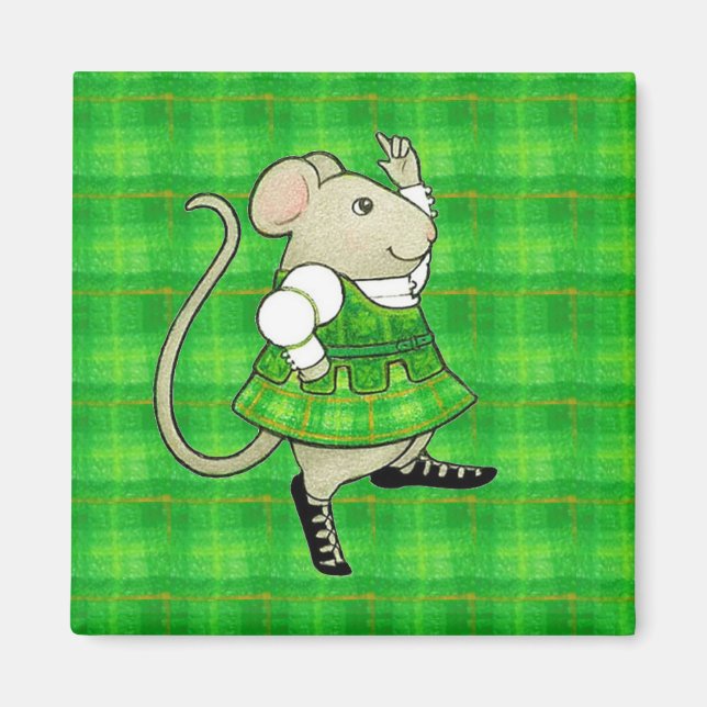 IRISH JIG MOUSE Square Magnet (Front)