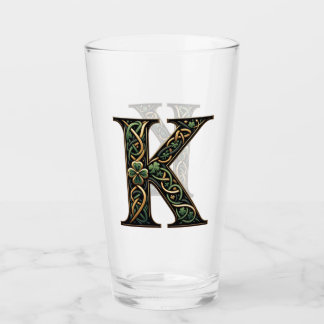Irish "K" Monogram Pint Glass