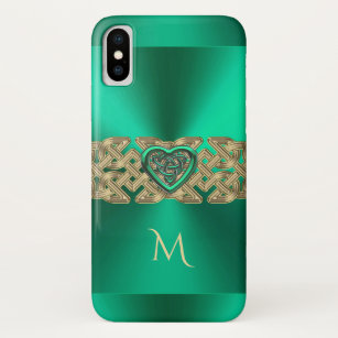 Irish Kelly Green Celtic Heart Knot Monogram Case-Mate iPhone Case