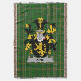 Irish King Coat of Arms Family Crest Ireland Throw Blanket