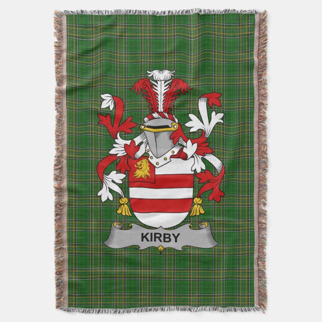  Irish Kirby or O_Kirby Coat of Arms Family Crest  Throw Blanket (Front Vertical)