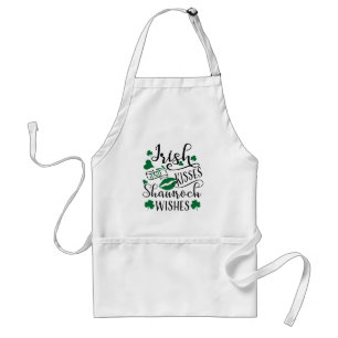 Irish Kisses and Shamrock Wishes Standard Apron