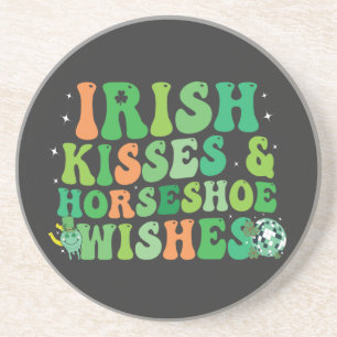 Irish Kisses & Horseshoe Wishes St Patrick's Day Coaster