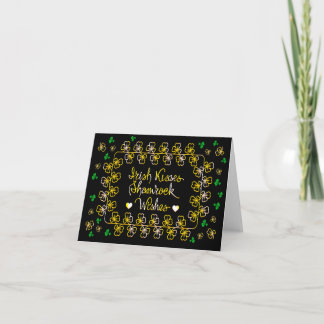 Irish kisses shamrock wishes card
