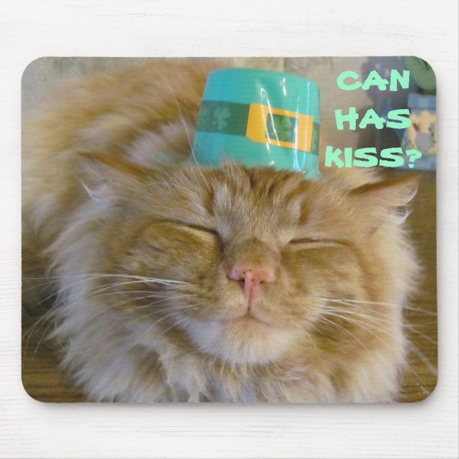 Irish kitty wants kiss mouse pad (Front)