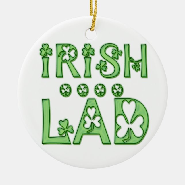 Irish Lad Ceramic Ornament (Front)