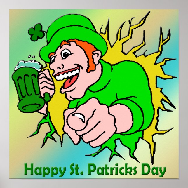 Irish Lad with Green Beer Poster (Front)