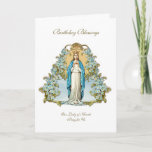 Irish Lady of Knock Virgin Mary Blue Floral Card<br><div class="desc">This is a beautiful traditional Irish Catholic customized image of Blessed Virgin Mary,  Our Lady of Knock with a blue floral design.   All text and fonts may be modified.</div>