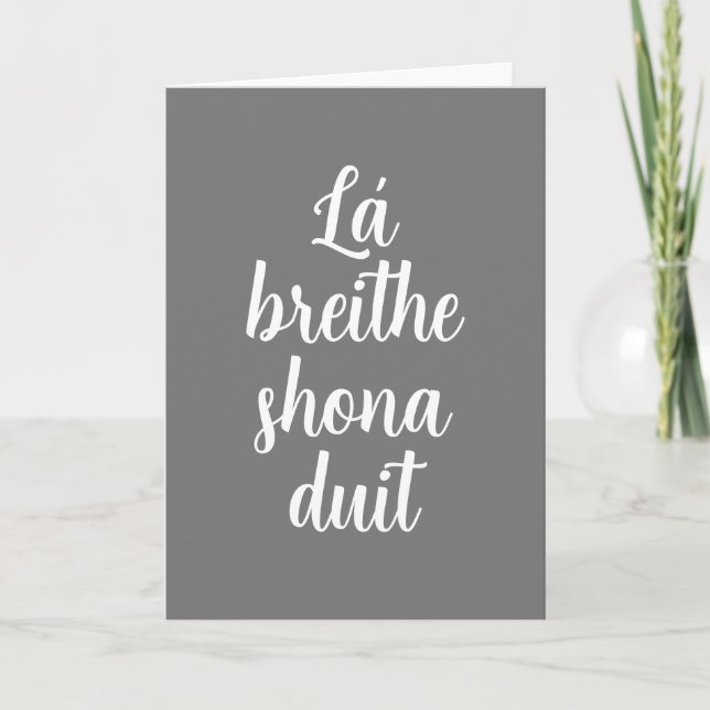 Irish language Happy Birthday Card (Front)