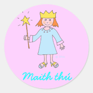 Irish language Well Done Princess Reward sticker