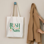 Irish Lass Full Of Sass Funny St Patrick's Day Tote Bag<br><div class="desc">Irish Lass Full Of Sass Funny St Patrick's Day. If you an Irish Lass Full Of Sass? Then this funny St. Patrick's Day design is perfect for you! The only thing to wear to celebrate the land of leprechauns on St. Patrick's Day. Green and orange.</div>