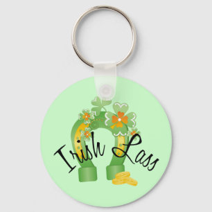 Irish Lass Lucky Horseshoe Keychain