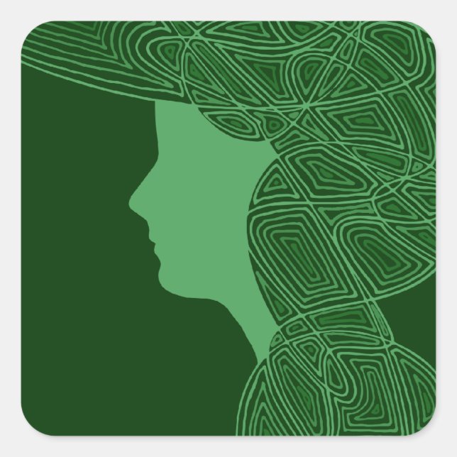 Irish Lass Square Sticker (Front)