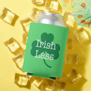 Irish Lass St. Paddy's Day Shamrock Can Cooler