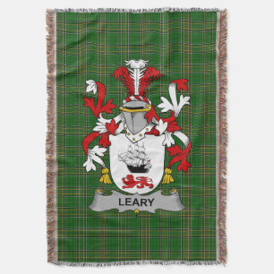 Irish Leary or O_Leary Coat of Arms Family Crest Throw Blanket