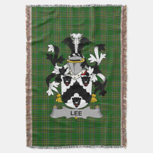 Irish Lee or O_Lee Coat of Arms Family Crest Irel Throw Blanket