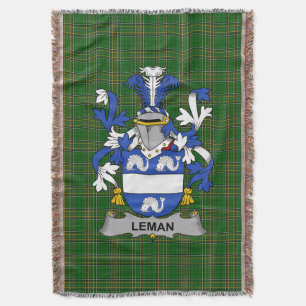 Irish Leman or Lemon Coat of Arms Family Crest Ir Throw Blanket