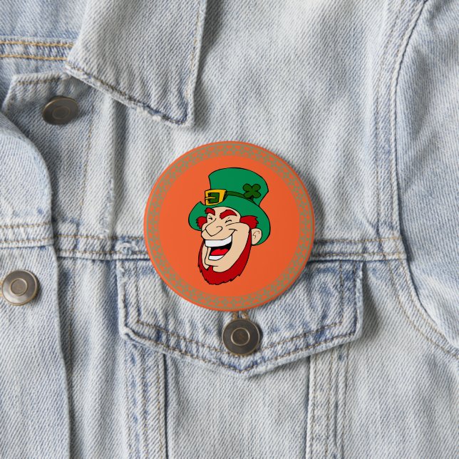 Irish Leprechaun 3 Inch Round Button (In Situ)