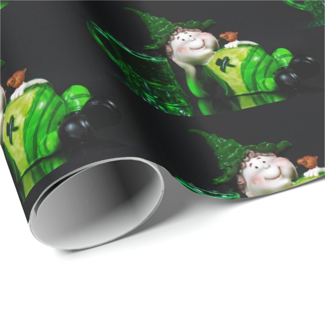 Irish Leprechaun and Green Beer Wrapping Paper (Roll Corner)