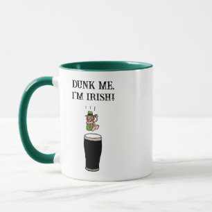 Irish Leprechaun Beer Dive – Funny Stout Cartoon  Mug