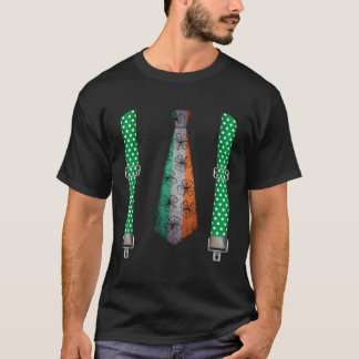 Irish Leprechaun Costume Shamrock tie & polka dot  T-Shirt