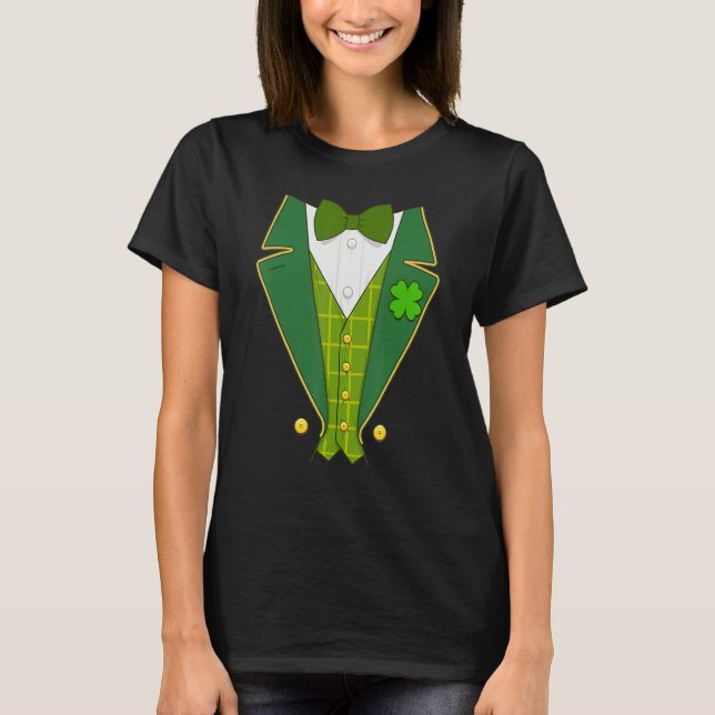 Irish Leprechaun Costume Tuxedo St Patrick's Day B T-Shirt (Front)