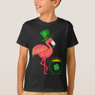 Irish Leprechaun Flamingo St Patricks Day T-Shirt