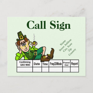 Irish Leprechaun Ham Radio QSL Card Customize It!
