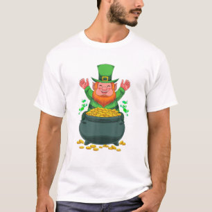 Irish Leprechaun Pot Of Gold Ireland St Patricks D T-Shirt