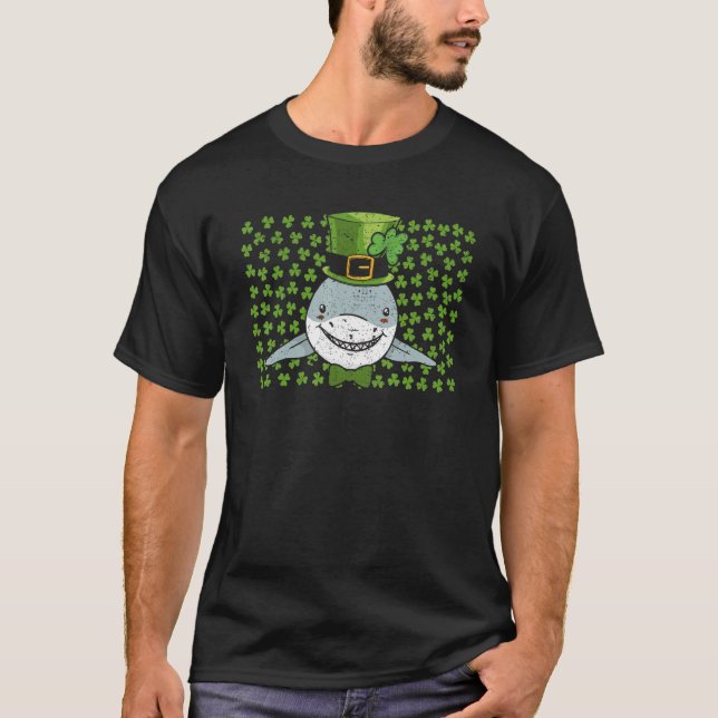 Irish Leprechaun Shark Shamrock St Patricks Day An T-Shirt (Front)