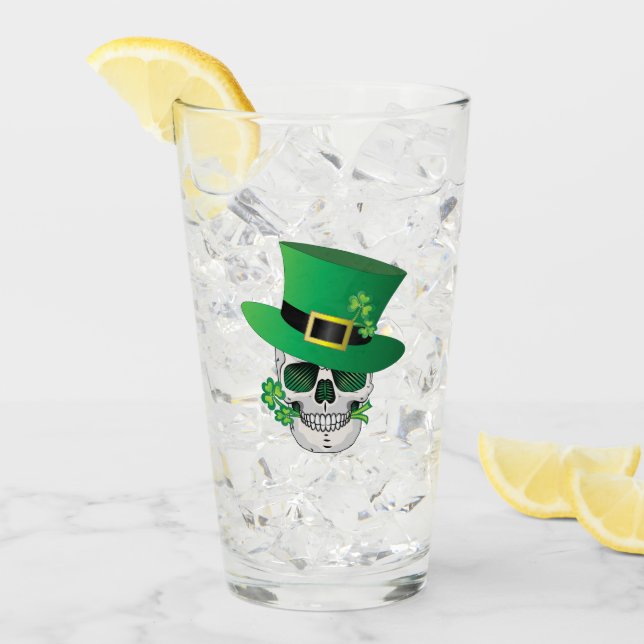 Irish Leprechaun Skull Glass (Front Ice)