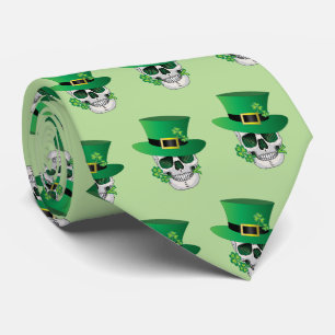 Irish Leprechaun Skull Tie