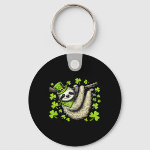 Irish Leprechaun Sloth Shamrock St Patricks Day An Keychain