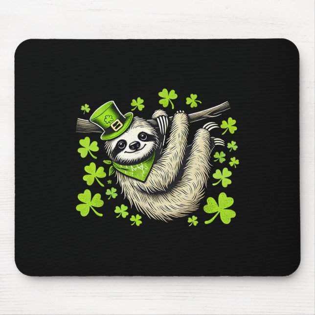 Irish Leprechaun Sloth Shamrock St Patricks Day An Mouse Pad (Front)
