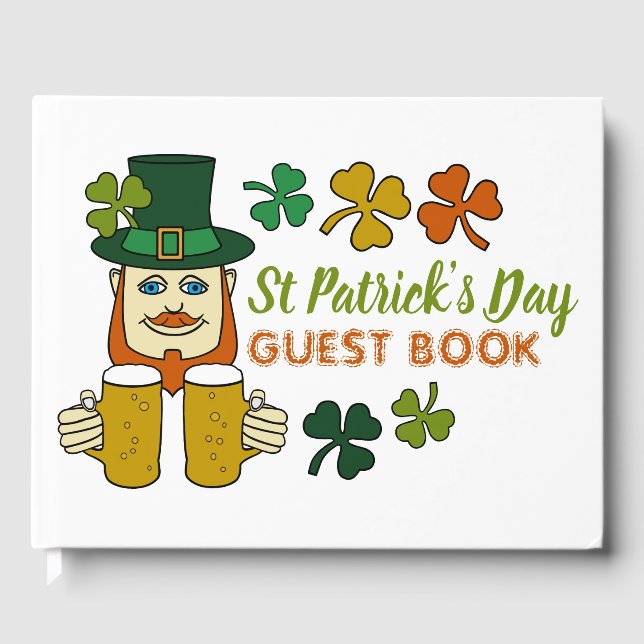 Irish Leprechaun, St Patrick's Day Guest Book (Front)