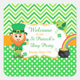 Irish Leprechaun St Patrick's Day Party Square Sticker