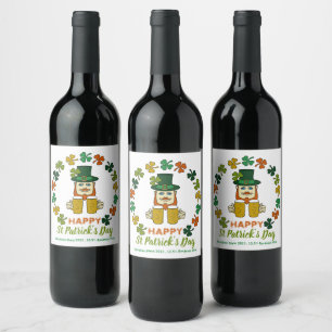 Irish Leprechaun, St Patrick's Day Party Wine Label