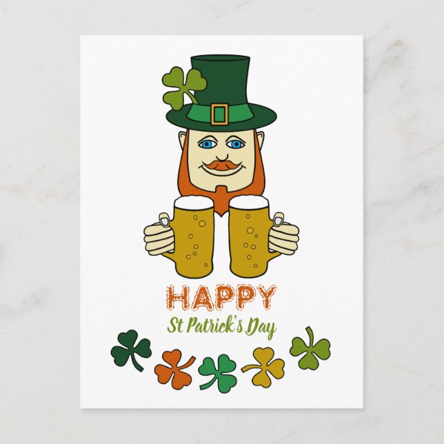Irish Leprechaun, St Patrick's Day Postcard (Front)
