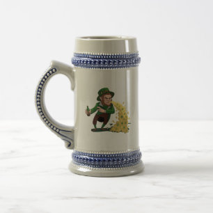 Irish Leprechaun Tossing Lucky Cookies Funny Beer Stein
