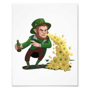 Irish Leprechaun Tossing Lucky Cookies Funny  Photo Print