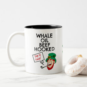 Irish Lesson: Whale Oil Beef Hooked Leprechaun Two-Tone Coffee Mug