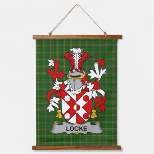 Irish Locke Coat of Arms Family Crest Hanging Tapestry
