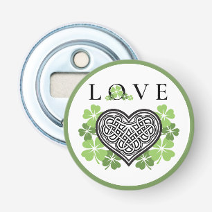 Irish LOVE Shamrock & Celtic Knot Heart Bottle Opener