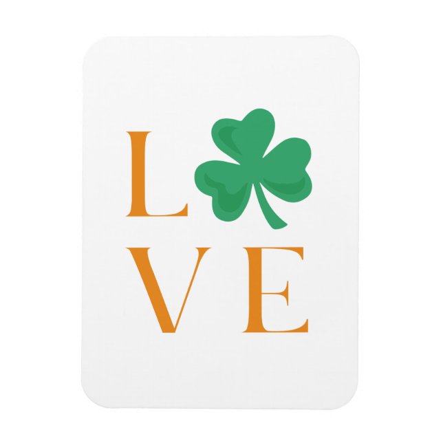 Irish Love Shamrock Orange and Green Magnet (Vertical)