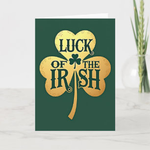 Irish Luck Shamrock Gold Card