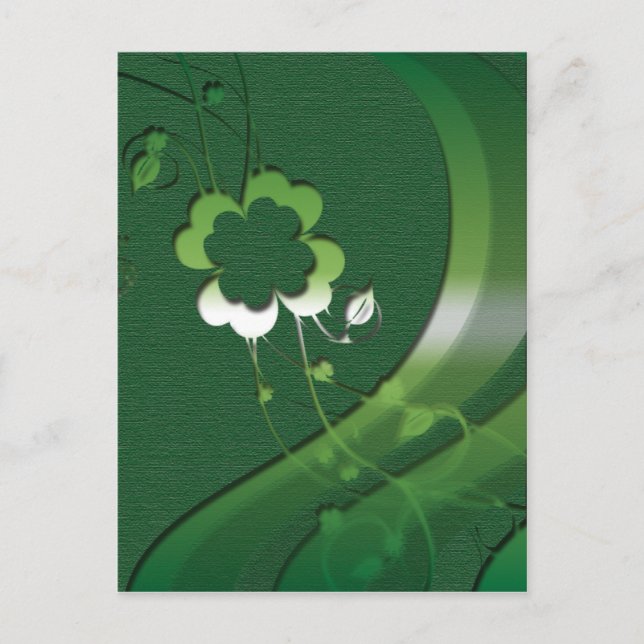 Irish luck shamrocks postcards (Front)