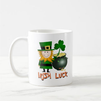 IRISH LUCK, ST PATRICKS LEPRECHAUM COFFEE MUG